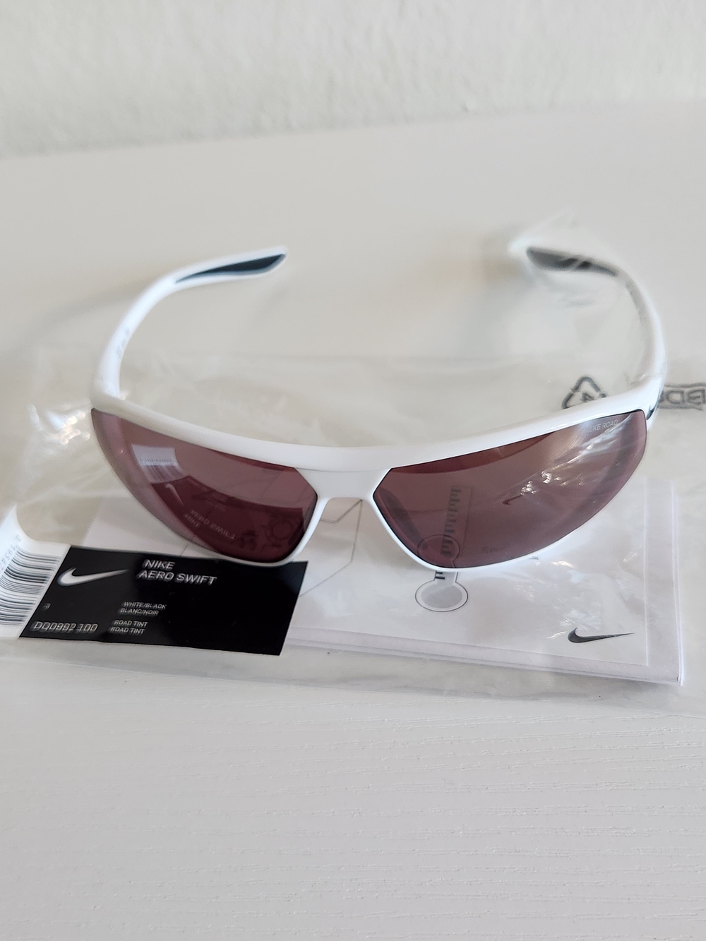 Nike Women’s White Sport Sunglasses with Rose Lenses